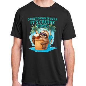 Count Down Is Over ItS Cruise Time Funny Sloth Vacation Adult ChromaSoft Performance T-Shirt