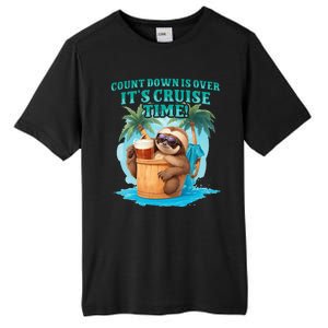 Count Down Is Over ItS Cruise Time Funny Sloth Vacation Tall Fusion ChromaSoft Performance T-Shirt