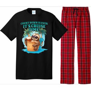 Count Down Is Over ItS Cruise Time Funny Sloth Vacation Pajama Set