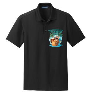 Count Down Is Over ItS Cruise Time Funny Sloth Vacation Dry Zone Grid Polo