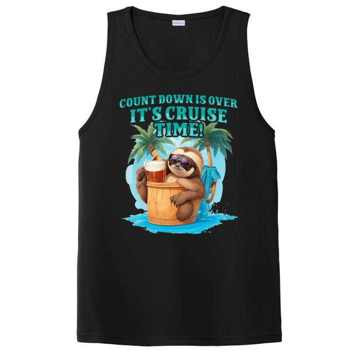 Count Down Is Over ItS Cruise Time Funny Sloth Vacation PosiCharge Competitor Tank