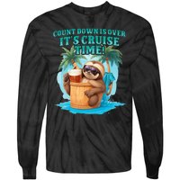 Count Down Is Over ItS Cruise Time Funny Sloth Vacation Tie-Dye Long Sleeve Shirt