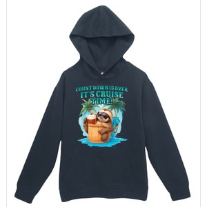 Count Down Is Over ItS Cruise Time Funny Sloth Vacation Urban Pullover Hoodie