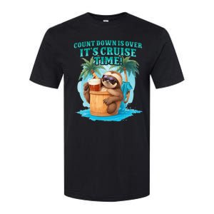 Count Down Is Over ItS Cruise Time Funny Sloth Vacation Softstyle CVC T-Shirt