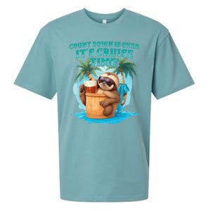 Count Down Is Over ItS Cruise Time Funny Sloth Vacation Sueded Cloud Jersey T-Shirt