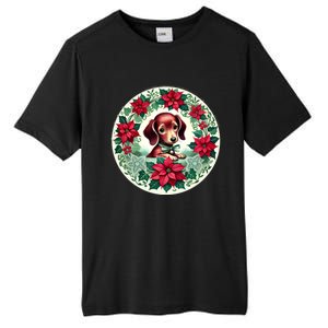 Christmas Dachshund Illustration Festive Doxie Gift Tall Fusion ChromaSoft Performance T-Shirt