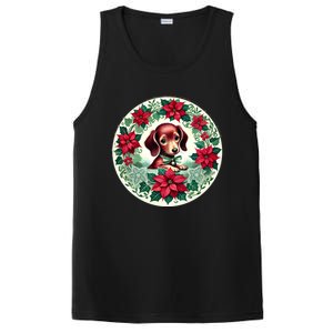 Christmas Dachshund Illustration Festive Doxie Gift PosiCharge Competitor Tank