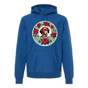 Christmas Dachshund Illustration Festive Doxie Gift Premium Hoodie