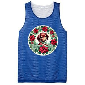 Christmas Dachshund Illustration Festive Doxie Gift Mesh Reversible Basketball Jersey Tank