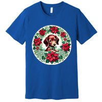 Christmas Dachshund Illustration Festive Doxie Gift Premium T-Shirt