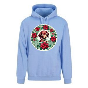 Christmas Dachshund Illustration Festive Doxie Gift Unisex Surf Hoodie