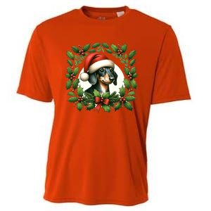 Christmas Dachshund Illustration Festive Doxie Cool Gift Cooling Performance Crew T-Shirt