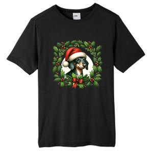 Christmas Dachshund Illustration Festive Doxie Cool Gift Tall Fusion ChromaSoft Performance T-Shirt