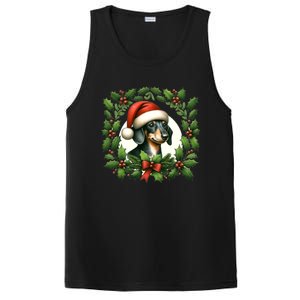 Christmas Dachshund Illustration Festive Doxie Cool Gift PosiCharge Competitor Tank