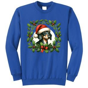 Christmas Dachshund Illustration Festive Doxie Cool Gift Sweatshirt