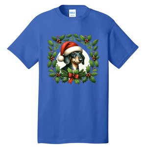 Christmas Dachshund Illustration Festive Doxie Cool Gift Tall T-Shirt