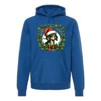 Christmas Dachshund Illustration Festive Doxie Cool Gift Premium Hoodie