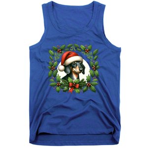 Christmas Dachshund Illustration Festive Doxie Cool Gift Tank Top