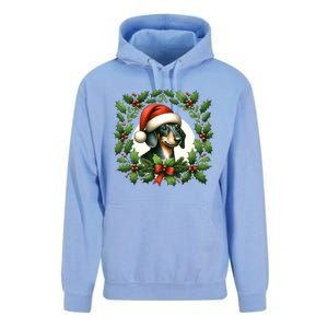 Christmas Dachshund Illustration Festive Doxie Cool Gift Unisex Surf Hoodie