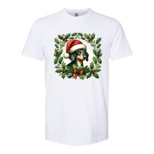 Christmas Dachshund Illustration Festive Doxie Cool Gift Softstyle CVC T-Shirt