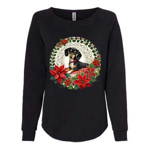 Christmas Dachshund Illustration Festive Doxie Funny Gift Womens California Wash Sweatshirt