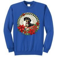 Christmas Dachshund Illustration Festive Doxie Funny Gift Sweatshirt