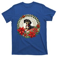 Christmas Dachshund Illustration Festive Doxie Funny Gift T-Shirt