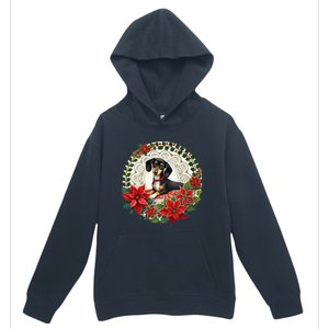 Christmas Dachshund Illustration Festive Doxie Funny Gift Urban Pullover Hoodie