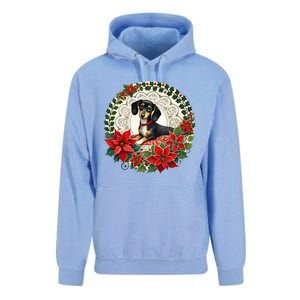 Christmas Dachshund Illustration Festive Doxie Funny Gift Unisex Surf Hoodie