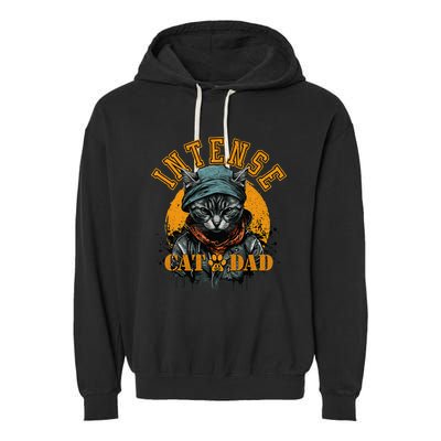 CAT DAD INSTENSE Cats and Kittens Design Garment-Dyed Fleece Hoodie