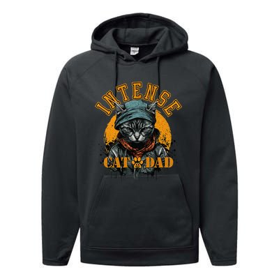 CAT DAD INSTENSE Cats and Kittens Design Performance Fleece Hoodie