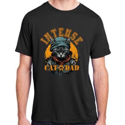 CAT DAD INSTENSE Cats and Kittens Design Adult ChromaSoft Performance T-Shirt