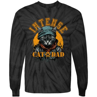 CAT DAD INSTENSE Cats and Kittens Design Tie-Dye Long Sleeve Shirt