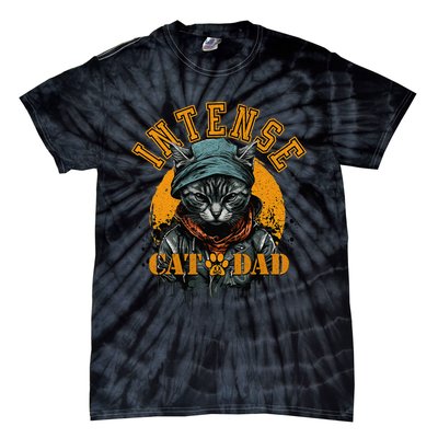 CAT DAD INSTENSE Cats and Kittens Design Tie-Dye T-Shirt