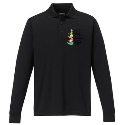 Cute Design I Will Sing Of The Goodness Of God Christian Performance Long Sleeve Polo