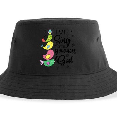 Cute Design I Will Sing Of The Goodness Of God Christian Sustainable Bucket Hat