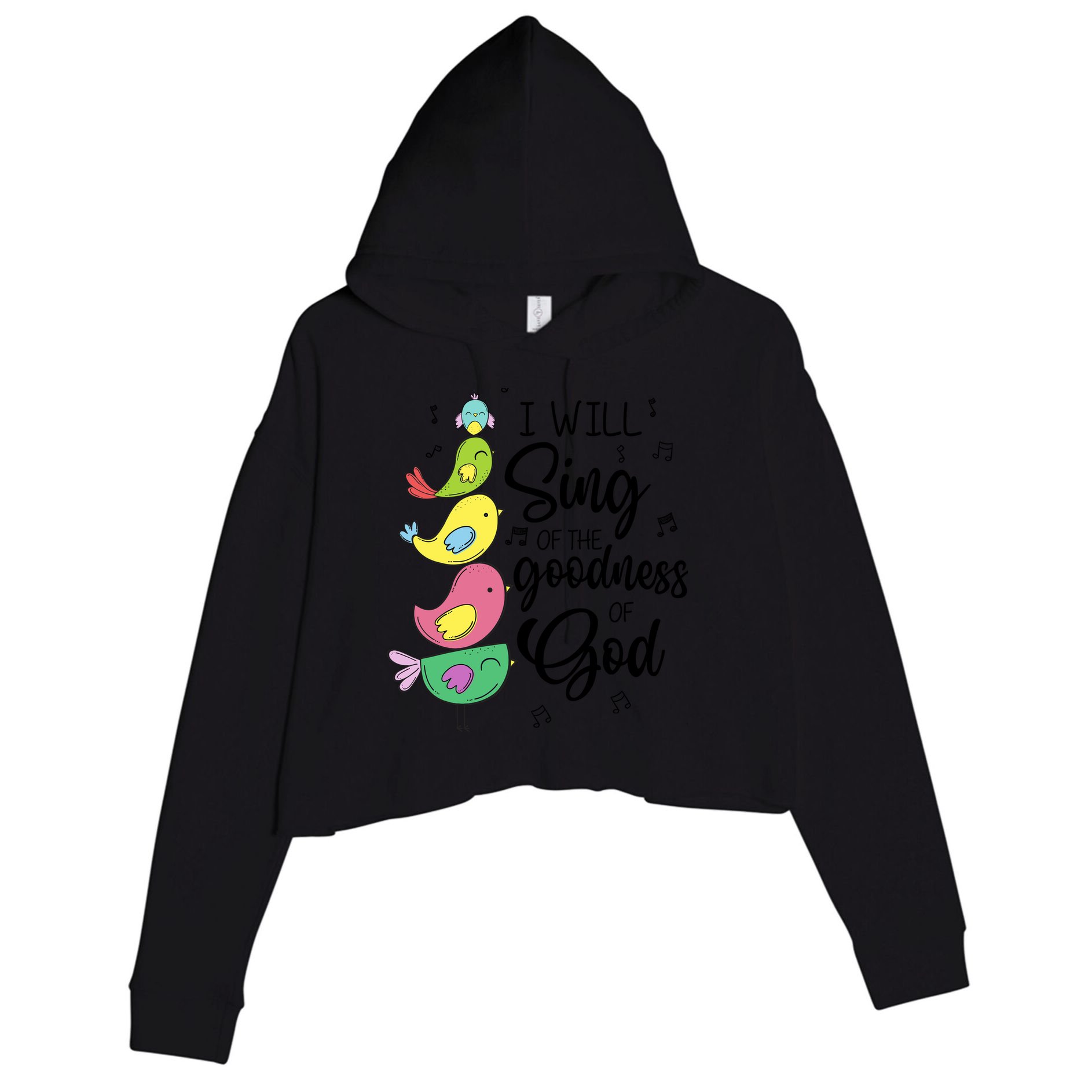 Cute Design I Will Sing Of The Goodness Of God Christian Crop Fleece Hoodie