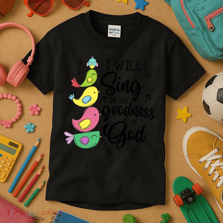 Cute Design I Will Sing Of The Goodness Of God Christian Kids T-Shirt