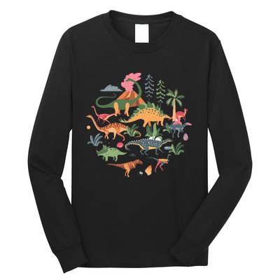 Cute Dinosaurs  Illustration  Dino Collection  Classic Long Sleeve Shirt