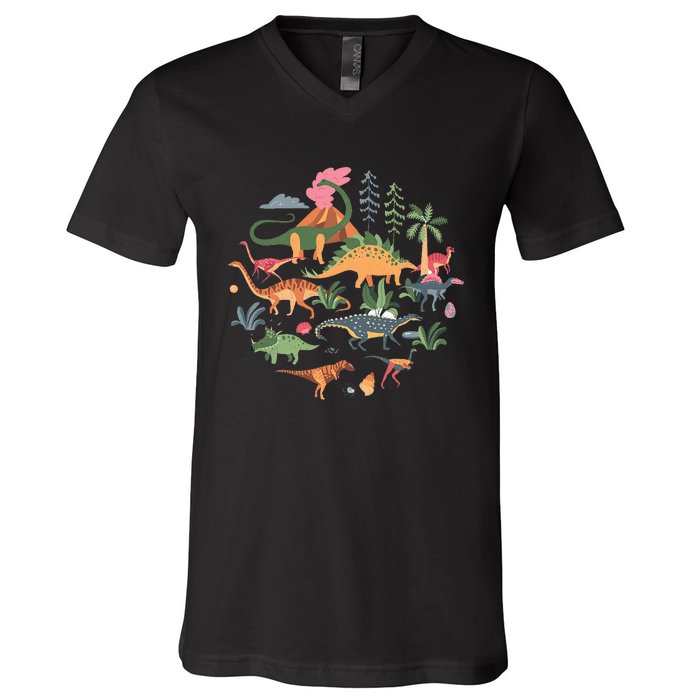 Cute Dinosaurs  Illustration  Dino Collection  Classic V-Neck T-Shirt