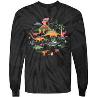 Cute Dinosaurs  Illustration  Dino Collection  Classic Tie-Dye Long Sleeve Shirt