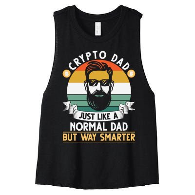 Crypto Dad Just Like A Normal Dad But Way Smarter Women's Racerback Cropped Tank