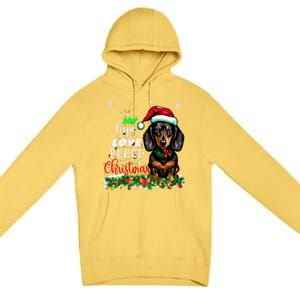 Cute Dachshund Joy Hope Love Peace Christmas Xmas Wiener Dog Premium Pullover Hoodie