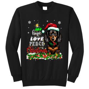 Cute Dachshund Joy Hope Love Peace Christmas Xmas Wiener Dog Sweatshirt