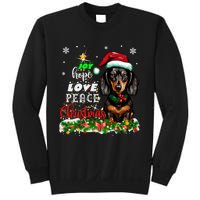 Cute Dachshund Joy Hope Love Peace Christmas Xmas Wiener Dog Sweatshirt