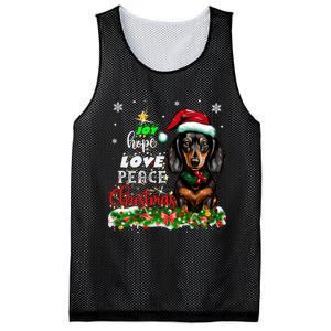 Cute Dachshund Joy Hope Love Peace Christmas Xmas Wiener Dog Mesh Reversible Basketball Jersey Tank