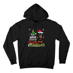 Cute Dachshund Joy Hope Love Peace Christmas Xmas Wiener Dog Tall Hoodie