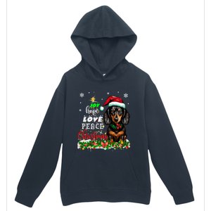 Cute Dachshund Joy Hope Love Peace Christmas Xmas Wiener Dog Urban Pullover Hoodie