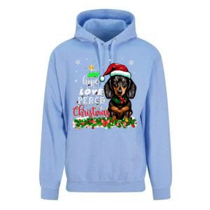 Cute Dachshund Joy Hope Love Peace Christmas Xmas Wiener Dog Unisex Surf Hoodie