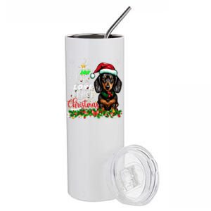 Cute Dachshund Joy Hope Love Peace Christmas Xmas Wiener Dog Stainless Steel Tumbler